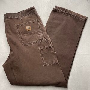 Carhartt Brown Distressed Work Pants Sz 36 x 32